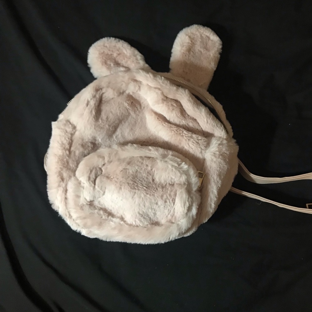 Furry bunny ear backpack